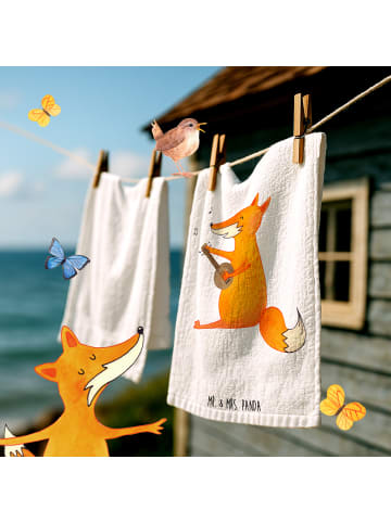 Mr. & Mrs. Panda Gästetuch Fuchs Gitarre ohne Spruch in Weiß