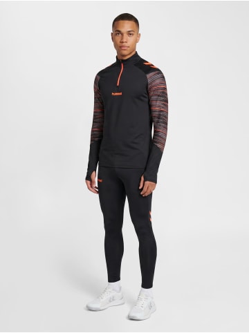 Hummel Halbreißverschluss Sweatshirt Daumenlöcher Hmlblaze Erwachsene in BLACK/ORANGE