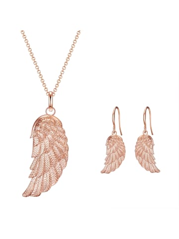 Rafaela Donata Schmuckset Engelsflügel aus Messing in roségold