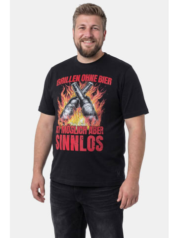 Men Plus Kurzarm T-Shirt in schwarz