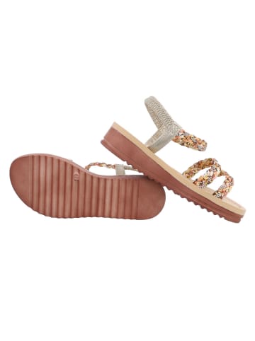 Ital-Design Sandale & Sandalette in Gold und Braun