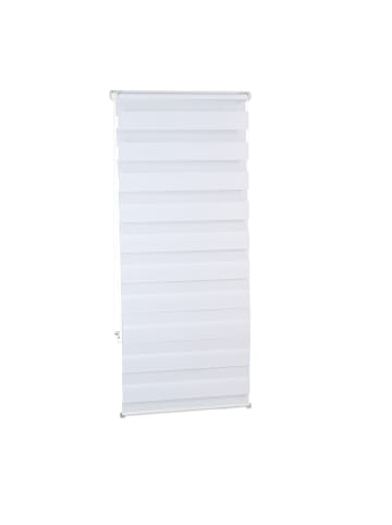 relaxdays 3 x Doppelrollo Klemmfix in Weiß - (B)56 x (H)156 cm