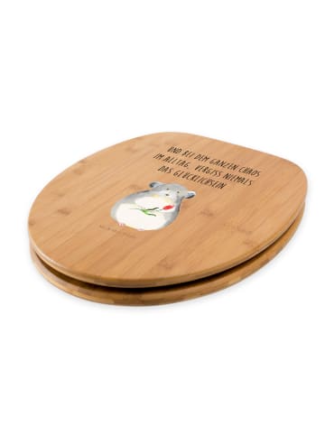 Mr. & Mrs. Panda Motiv WC Sitz Chinchilla Blume mit Spruch in Braun