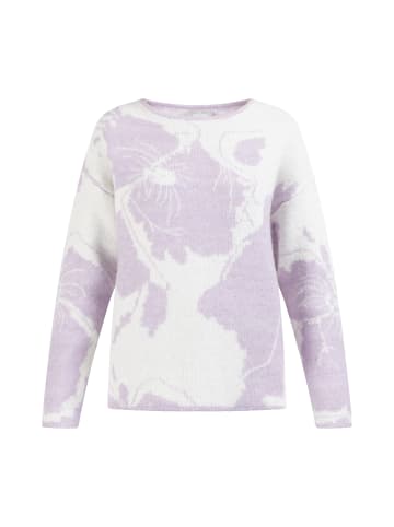 Usha Damen Strick Pullover in Flieder Weiss