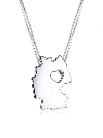 Elli Halskette 925 Sterling Silber Herz, Länder / Flaggen in Silber