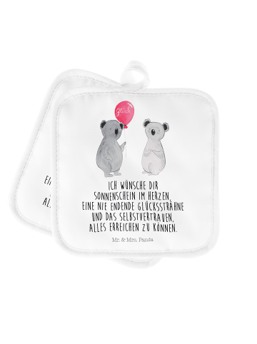 Mr. & Mrs. Panda Ofenhandschuhe Koala Luftballon mit Spruch in Weiß