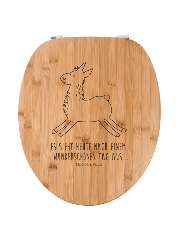 Mr. & Mrs. Panda Toilettendeckel Lama Springen mit Spruch in Transparent