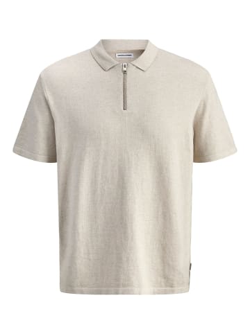 Jack & Jones Gestricktes Polo in Oatmeal
