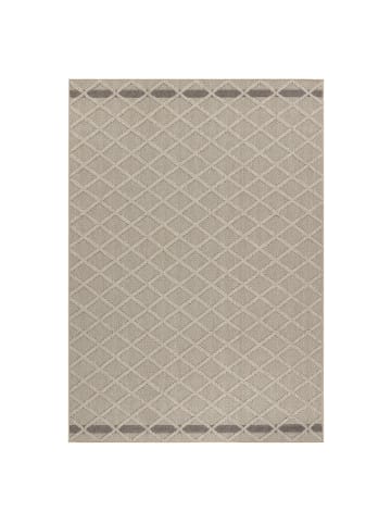 KADIMA DESIGN Teppich Outdoor Flachgewebe Rauten-Muster Polypropylen Balkon in Beige