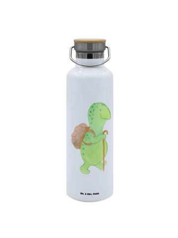 Mr. & Mrs. Panda Getränkeflasche Schildkröte Wanderer ohne Spruch in Weiß