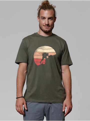 wat? Apparel T-Shirt Mountain Climbing in Khaki