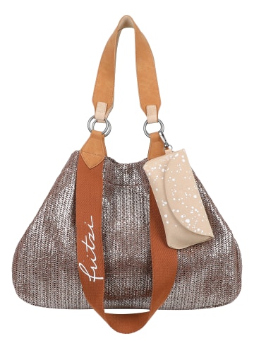 Fritzi aus Preußen Shopper Izzy Medium Limited Painted Straw in Nut