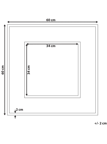Beliani Wandspiegel BOISE in Braun - (W) 60 x (H) 60 x (L) 3 cm