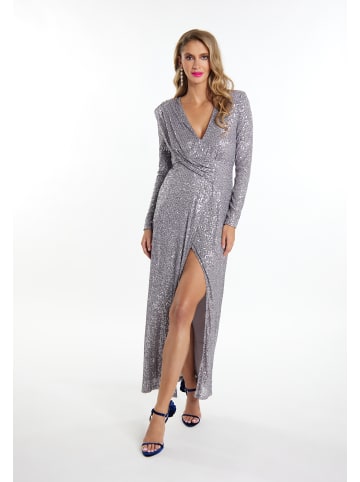 faina Damen Paillettenkleid in Grau Silber