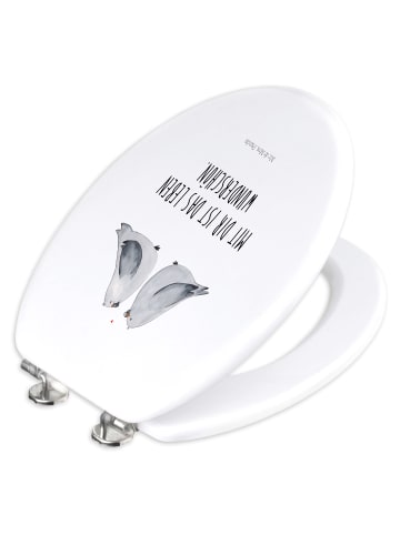 Mr. & Mrs. Panda WC Brille Turteltauben Liebe mit Spruch in Weiß