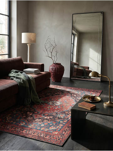 KADIMA DESIGN Teppich Flachgewebe Pflegeleicht HURST Orientalisch Medallion Muster in Rot