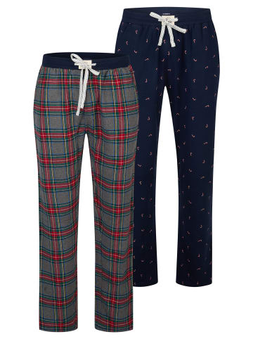 Happy Shorts Pyjamahose Christmas in navy sugar cane/anthra