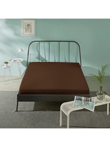 REDBEST Single-Jersey Spannbettlaken San Francisco in dunkelbraun