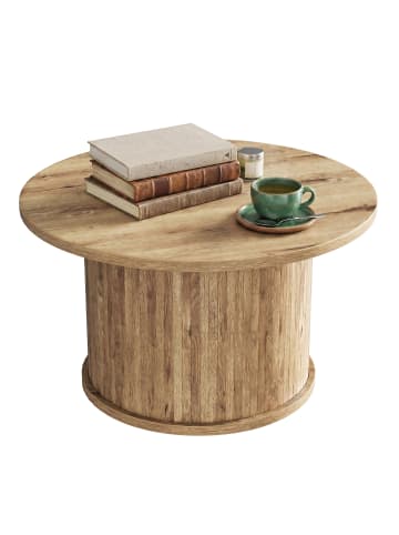 VASAGLE Couchtisch Miriana in Naturbraun - (H)80 x Ø45 cm