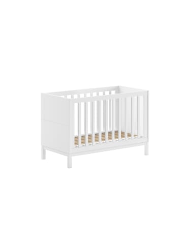 58 aufm Kessel BABYBETT 60x120 Kiefer MDF weiß robust stabil höhenverstellbar