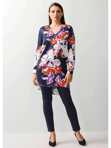 Alba Moda Longbluse mit floralem Print in marine