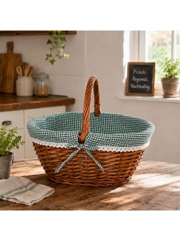 kobolo Einkaufskorb GREEN CHECK in Braun
