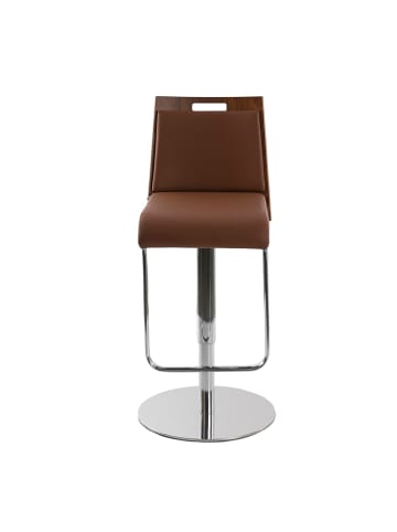 Angel Cerdá Drehbarer Hocker 4072 in Braun/Walnuss/Stahl – (B)48 x (H)84 x (T)40 cm