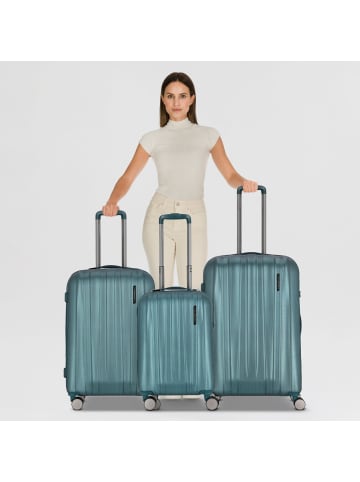 Polestream Moonrock 4 Rollen Kofferset 3-teilig mit Dehnfalte in deepsea green brushed