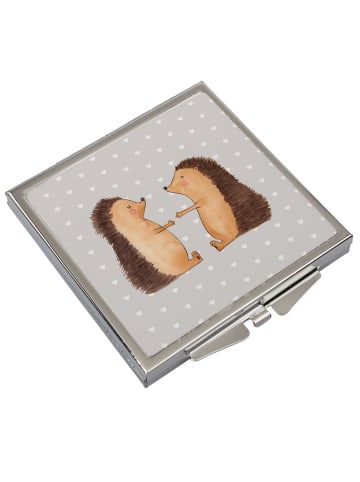 Mr. & Mrs. Panda Kosmetikspiegel Igel Liebe ohne Spruch in Grau Pastell