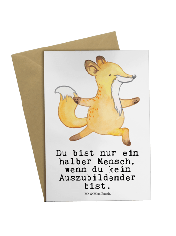 Mr. & Mrs. Panda Babykarte Auszubildender Herz mit Spruch in Weiß