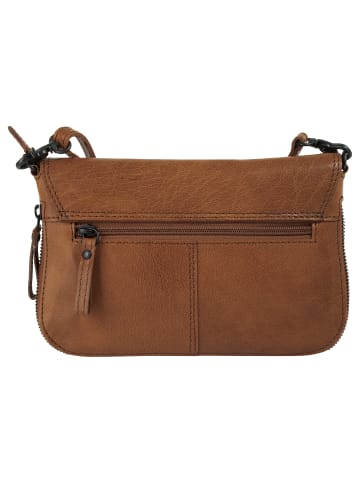 SPIKES & SPARROW Umhängetasche echt Leder in cognac
