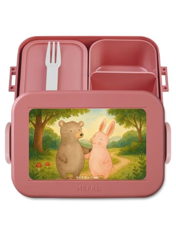 Mr. & Mrs. Panda Meal Prep Box Bär und Hase Umarmen Design ohne ... in Rot Pastell