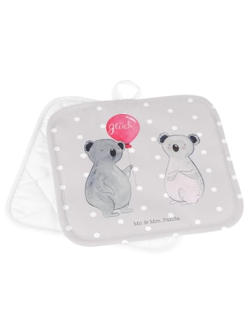 Mr. & Mrs. Panda 2er Set Topflappen  Koala Luftballon ohne Spruch in Grau Pastell