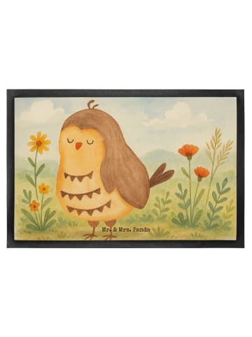 Mr. & Mrs. Panda fußmatte Eule Zufrieden Design ohne Spruch in Weiß