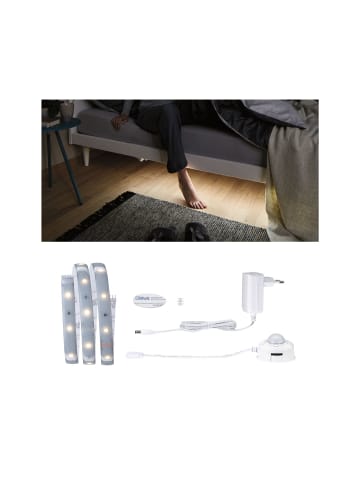 paulmann LED Streifen MaxLED 250 Comfort Set Bett Warmweiß 1m in silber