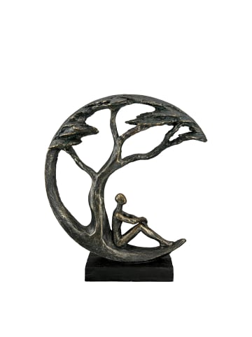 GILDE Skulptur Daydreamer bronzefarben - (H) 32 cm