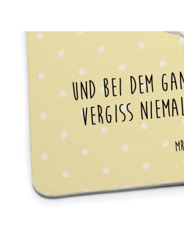 Mr. & Mrs. Panda Glasuntersetzer Chinchilla Blume mit Spruch in Gelb Pastell
