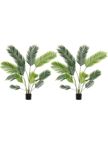 COSTWAY 2er Set Künstliche Areca Palme in Grün