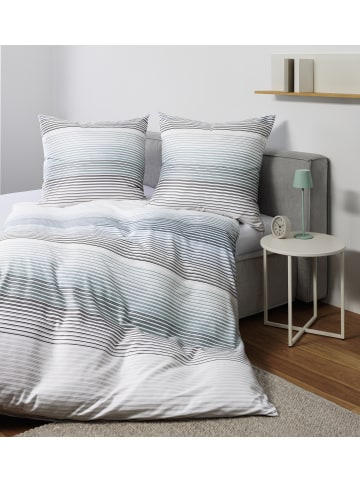 Janine Janine Mako-Satin Baumwoll-Bettwäsche J.D. in silber blau