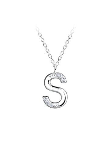 Alexander York Kette mit Buchstabenanhänger S aus 925 Sterling Silber, 2-tlg. in silber