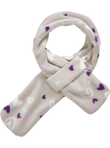Playshoes Fleece-Steckschal Herzchen in grau