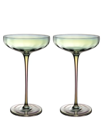 Intirilife Martini Cocktail Glas 140ml in 2x 140ml Regenbogen Schimmer
