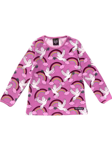 Villervalla Langarmshirt Regenbogen Peace in rosa/pink