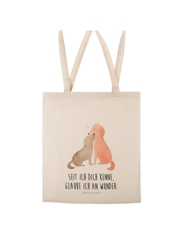 Mr. & Mrs. Panda Tragetasche Hunde Liebe mit Spruch in Creme