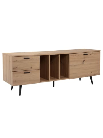 KADIMA DESIGN Lowboard Eiche-Dekor 150x55x40 cm Design TV-Kommode Modern, in Braun