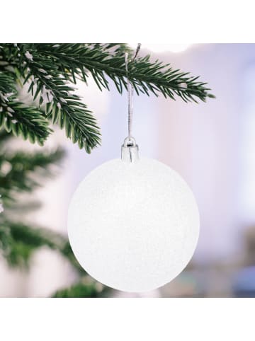 relaxdays 110-tlg. Weihnachtskugeln Set in Weiß