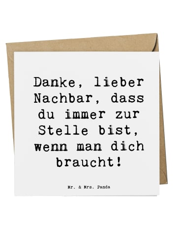 Mr. & Mrs. Panda Deluxe Karte Spruch Danke Nachbar mit Spruch in Weiß