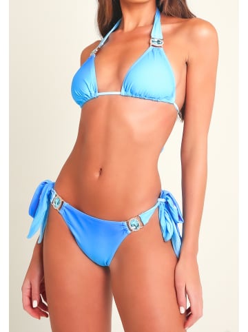 Moda Minx Bikini Hose Amour seitlich gebunden in Blau