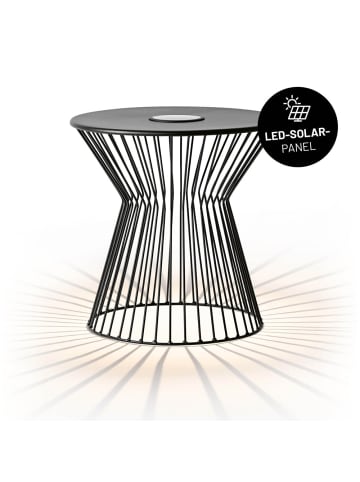 Lumaland Korbtisch mit LED-Beleuchtung 3,7V schwarz Schwarz