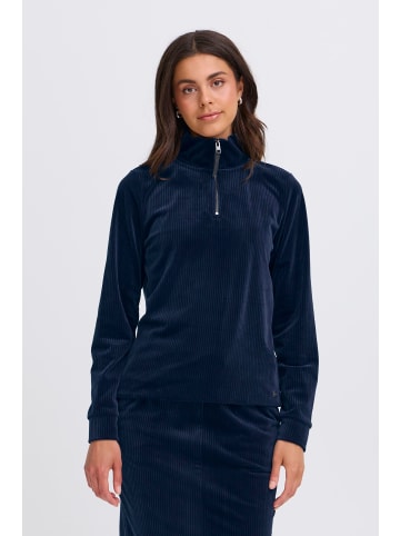 Oxmo Longsweatshirt OXEBBA HALFZIP in Blau